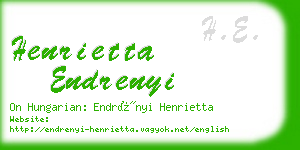 henrietta endrenyi business card